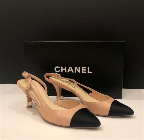 chanel inspired two tone shoes|Chanel slingback price euro.